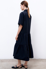 Платье из итальянского вареного хлопка с рюшами