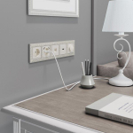 Телефонная розетка RJ-11 (перламутровый рифленый)