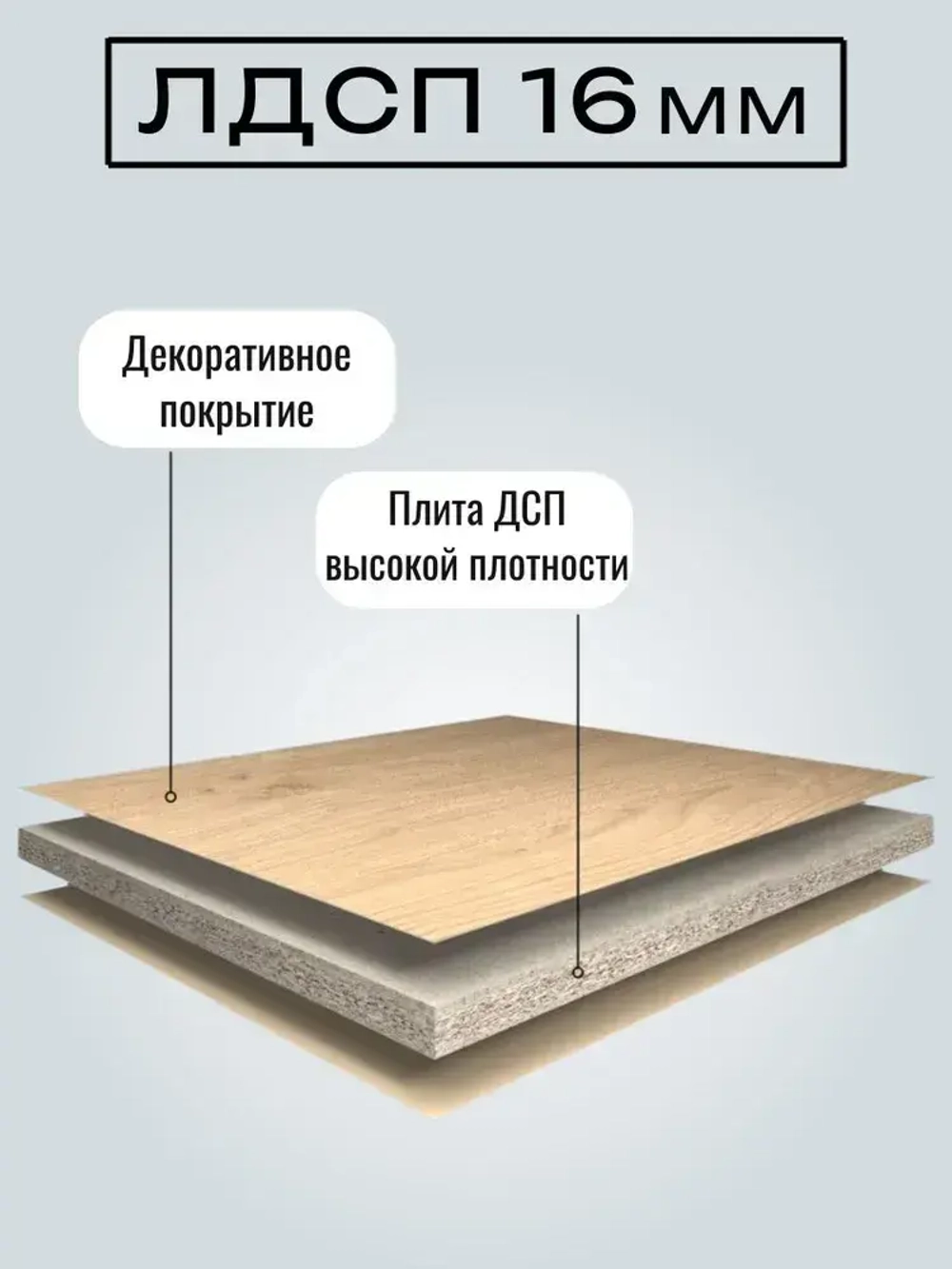 ЛДСП Мебельная деталь 380*550 мм цвет Графит 16 мм