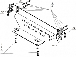Защита Радиатора. 5 мм, Алюминий. для Dodge Ram 1500 2024-н.в., Motodor.32915