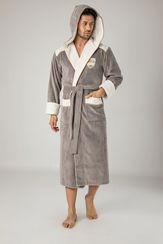 Халат мужской с капюшоном Atletic Sport серый 2810  Nusa Турция