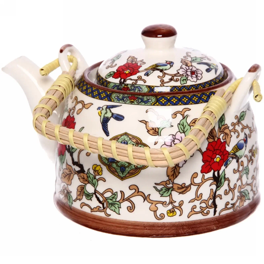 Чайник заварочный керамический 400 мл с ситом «Китайские узоры» Птицы