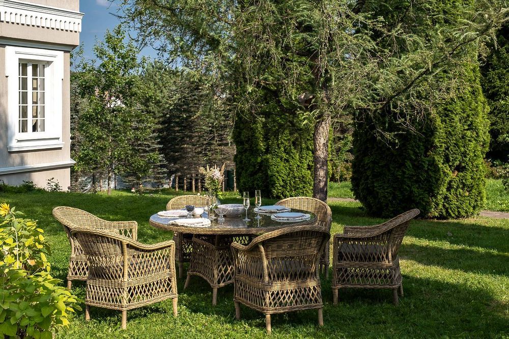 "Эспрессо-150 S" обеденная группа плетеная, цвет соломенный