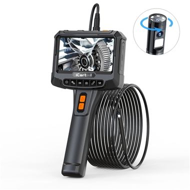 Видеоэндоскоп промышленный, экран 5", 2Мп, 1920х1080, 1м, 8 мм зонд, вращение камеры iCartool IC-VC700R