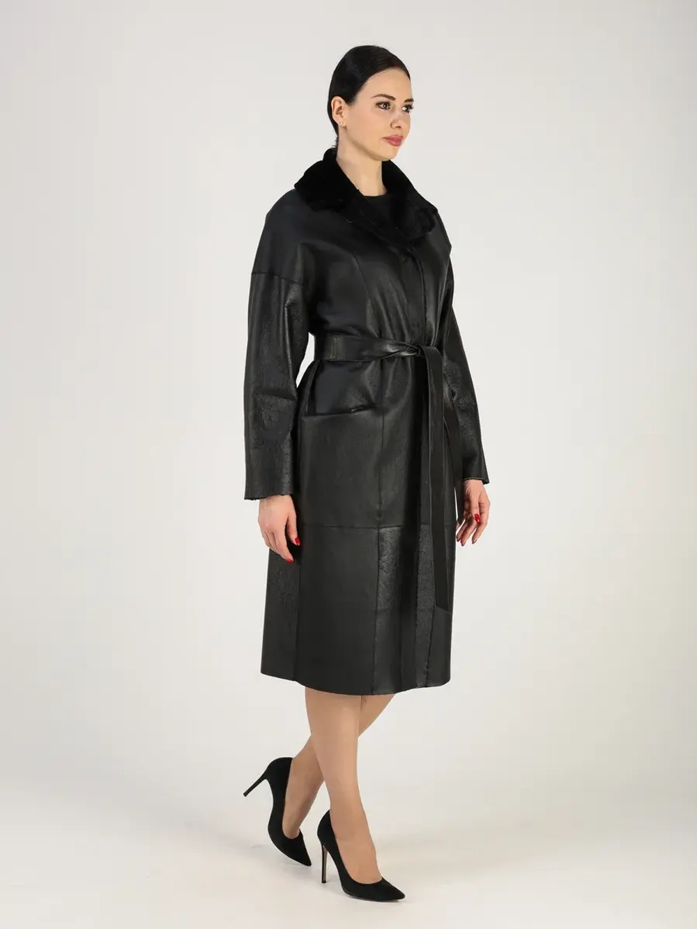 Дубленка зимняя шуба натуральная двухсторонняя оверсайз