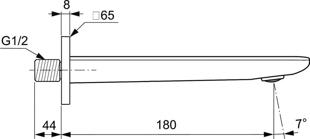 Настенный излив Ideal Standard Conca для раковины , цвет - хром