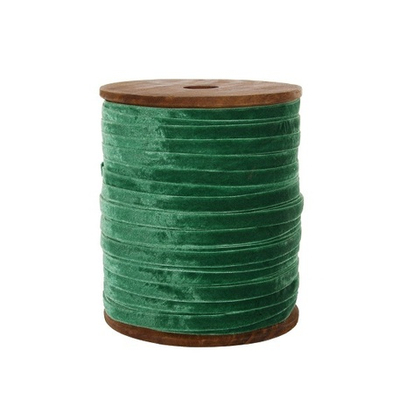 Лента вельветовая изумрудная, шириной 1 см, 1 метр
