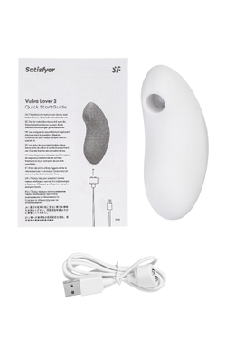 Вакуум-волновой бесконтактный стимулятор клитора Satisfyer Vulva Lover 2, силикон, белый