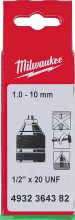 Патрон бесключевой Milwaukee 1/2"х20 1-10мм (4932364382)