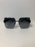 Солнцезащитные очки Rebecca Moore без оправы с металлическим мостиком\Черный Nadya