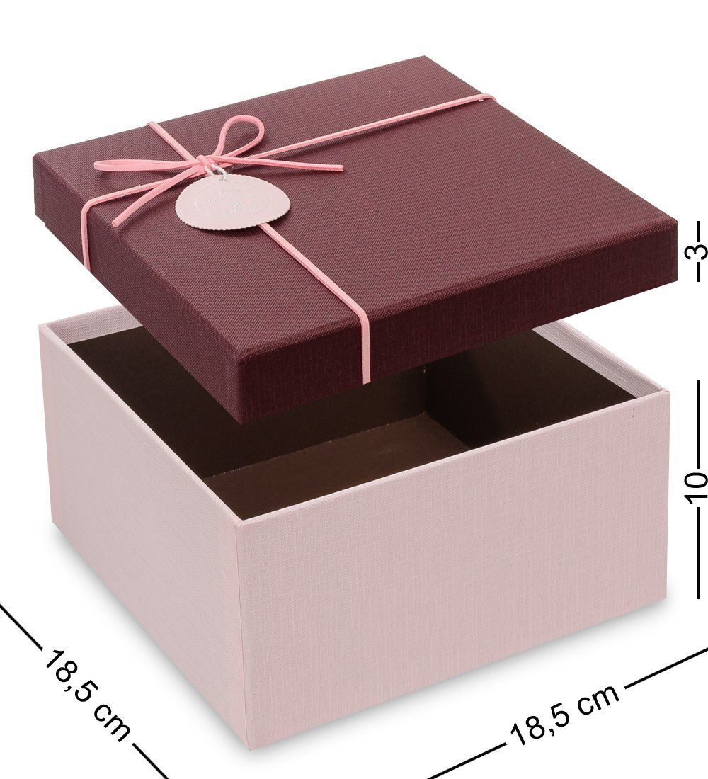 WF-77-A Набор коробок из 3шт «Квадрат» цв.роз./борд.