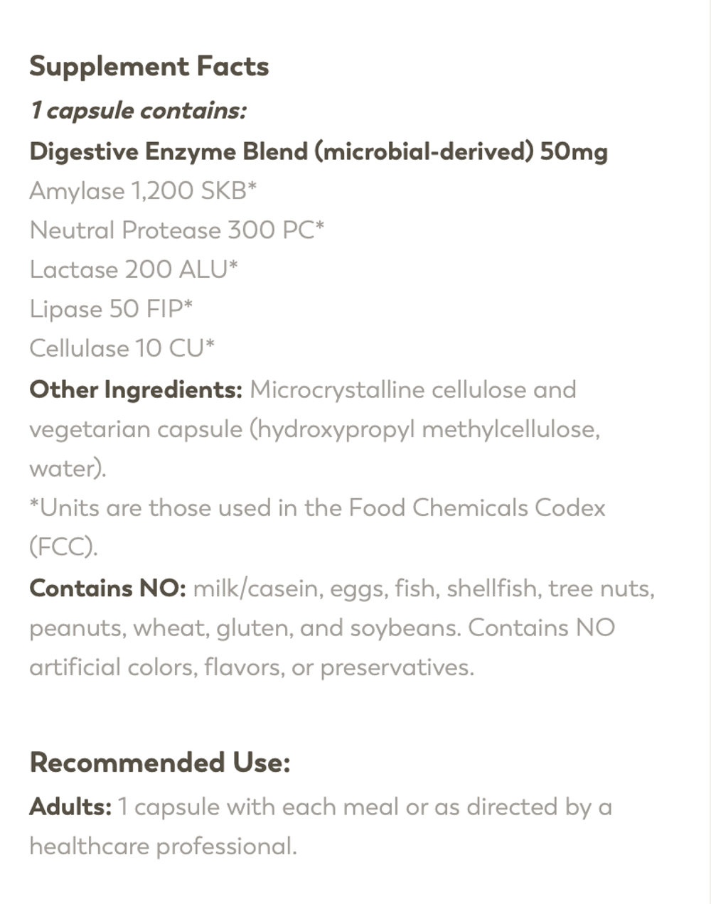 Digestive Enzymes 180 capsules