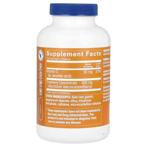 The Vitamin Shoppe, Клюква плюс, 400 мг, 180 капсул