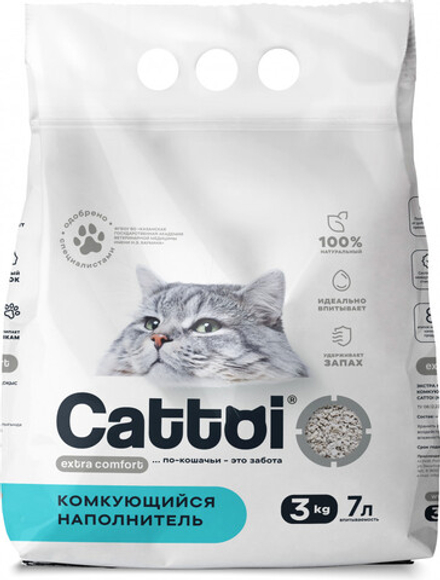 Наполнитель минеральный комкующийся Cattoi Extra Comfort 5кг.