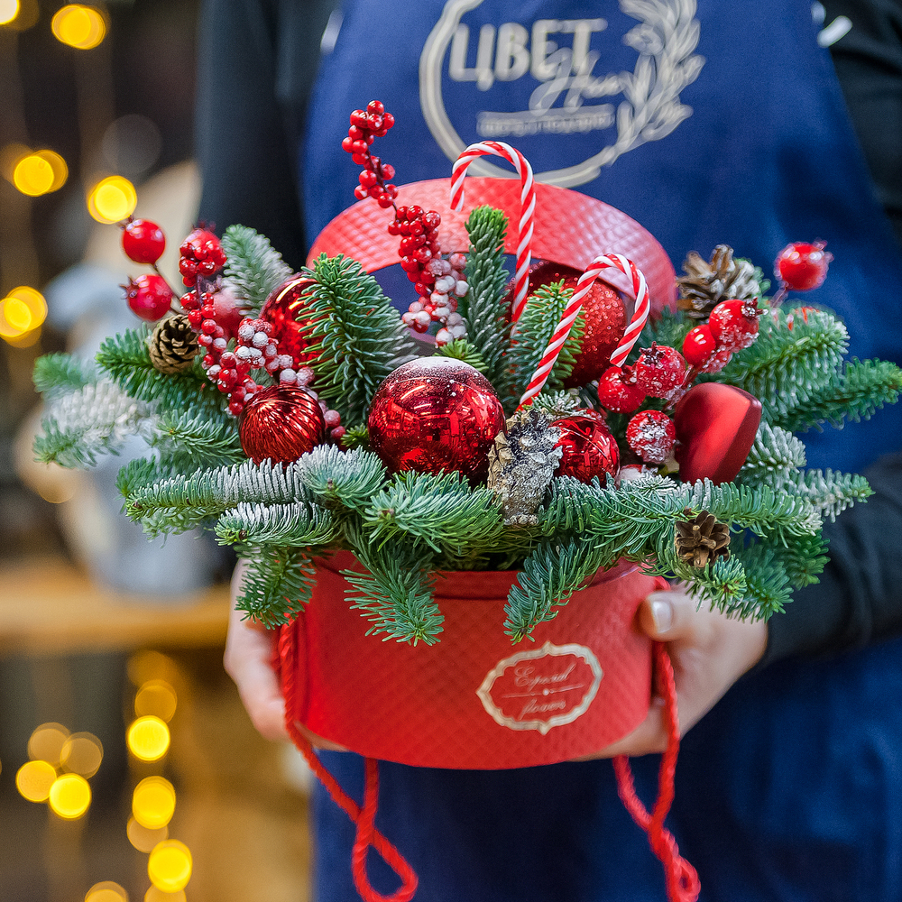 Красная шляпная коробка с нобилисом