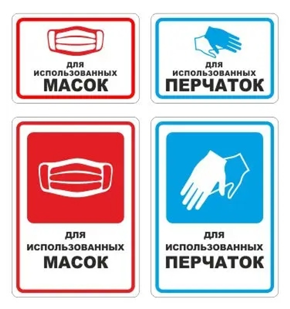 Комплект наклеек на ведра для использованных СИЗ