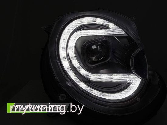 Передние фары TUBE LIGHT BLACK LED для MINI (COOPER) 06-14