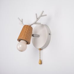 Бра с рожками DEER A SWITCH White/Light wood