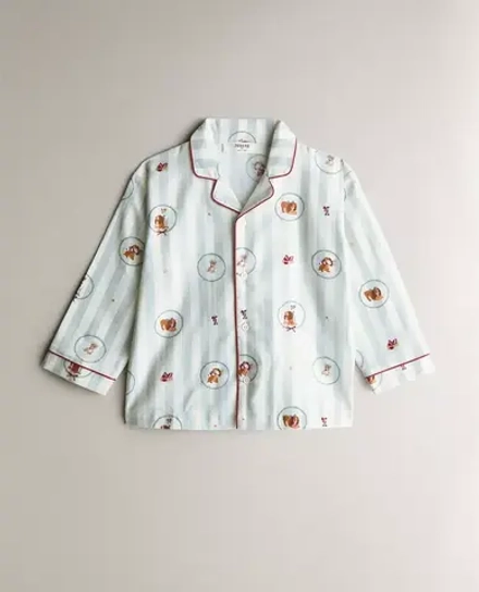 ZARA HOME ХЛОПКОВАЯ ПИЖАМА С ПРИНТОМ "ЛЕДИ И БРОДЯГА", ЭКРЮ