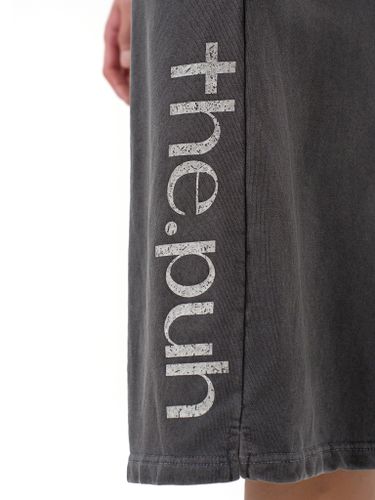 Графитовые трикотажные шорты с лого