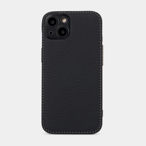 Чехол-накладка для iPhone 13 Mini из натуральной кожи теленка, цвета черный