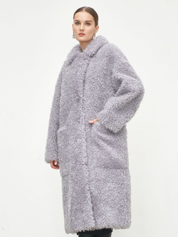 Шуба женская чебурашка тедди эко, серая, SilverFox