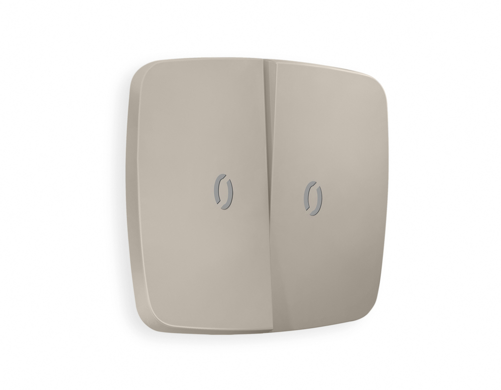 OP3640 Лицевая панель OMEGA (Серо-бежевый матовый) для 2-кл выключателей с подсветкой QUANT