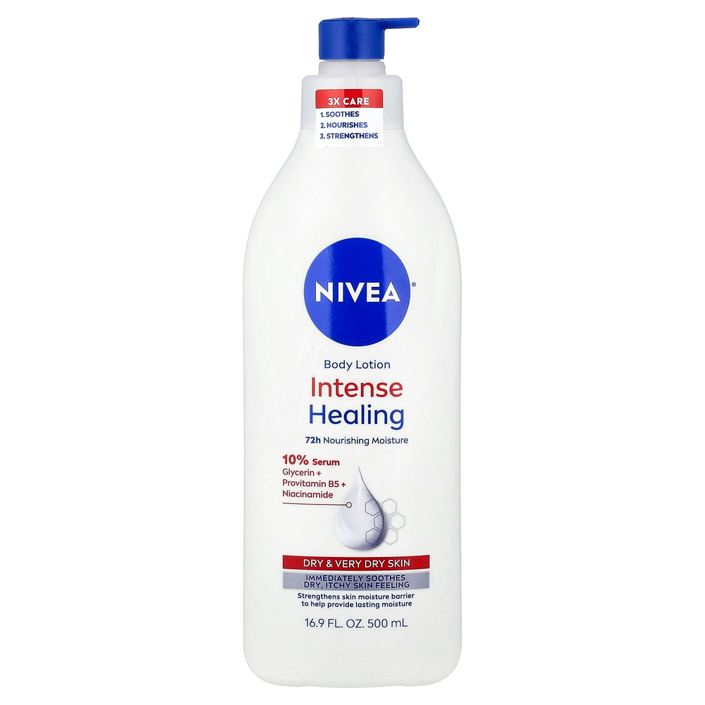 Nivea, интенсивный заживляющий лосьон для тела, для сухой и очень сухой кожи, 500 мл (16,9 жидк. унции)