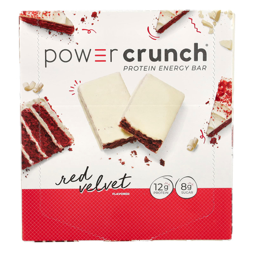 BNRG, Power Crunch, протеиновый энергетический батончик, со вкусом торта «Красный бархат», 12 батончиков, 40 г (1,4 унции) каждый