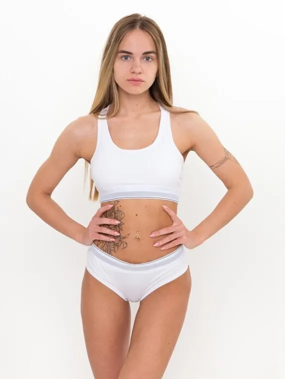 Комплект женский (топ/трусы), цвет белый МИКС, размер 44-46