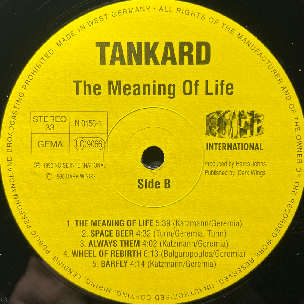 Tankard ‎– The Meaning Of Life (Германия 1990г.)