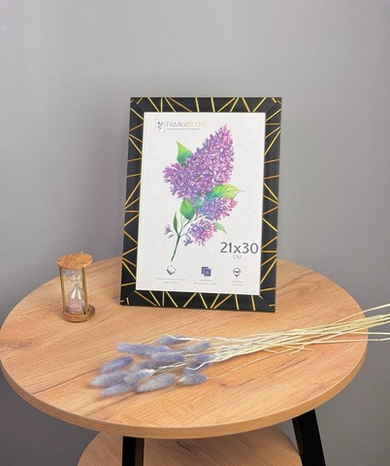 Фоторамка 21х30 см черная линии, арт. 2130.734974