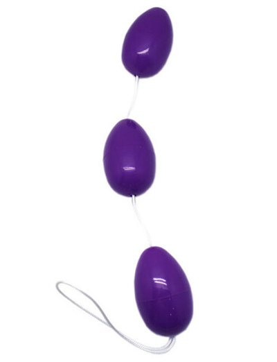 Анально-вагинальные шарики тройные со смещенным центром тяжести (фиолетовые) (Цвет: фиолетовый)