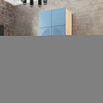 Шкаф Агератум МДФ двухсекционный с антресолью в синей эмали - Дуб молочный 8622  80*50*240