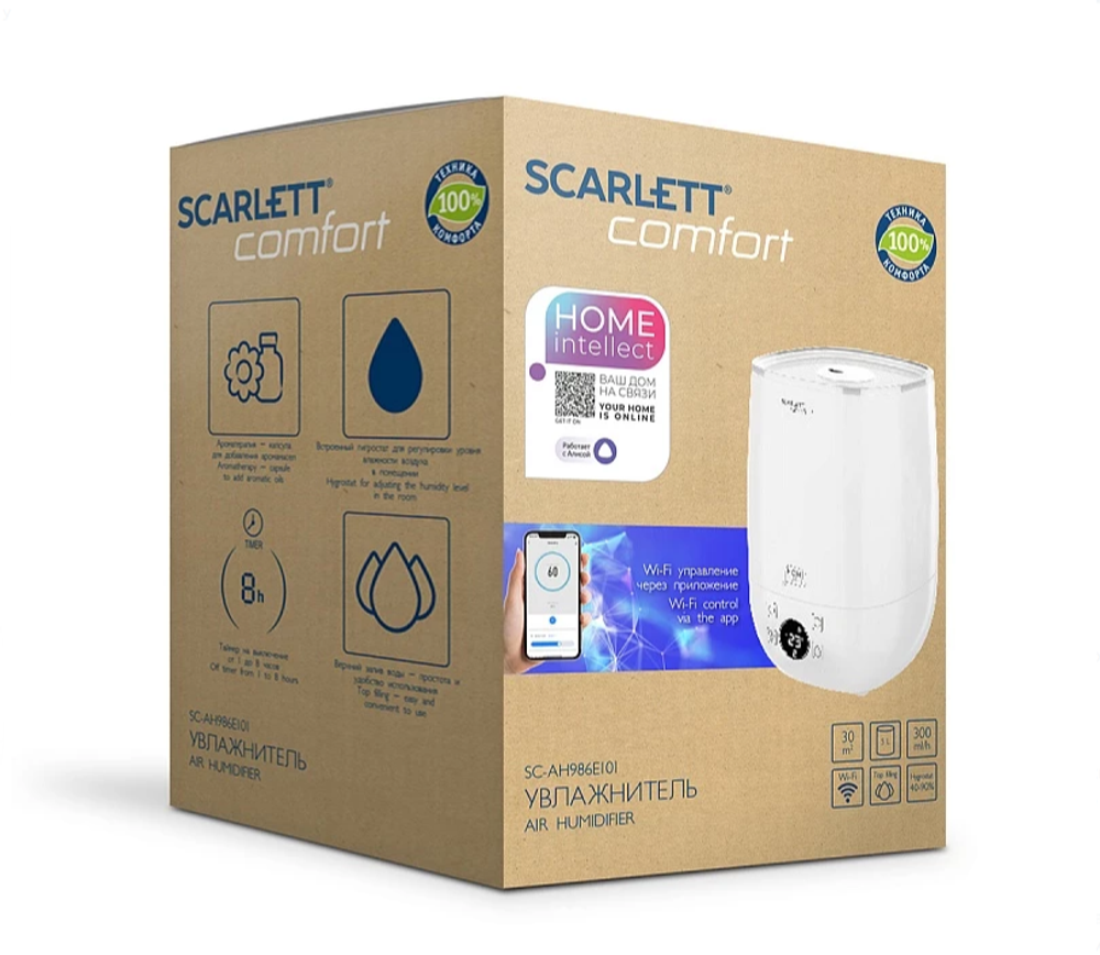 Увлажнитель воздуха Scarlett SC-AH986E101 (HOME intellect) (h)