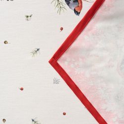 ДОРОЖКА "МОРОЗКО.СНЕГИРИ" 45Х145СМ ,КРАСНЫЙ, 100% ХЛОПОК,ТВИЛ ПРОПИТКА