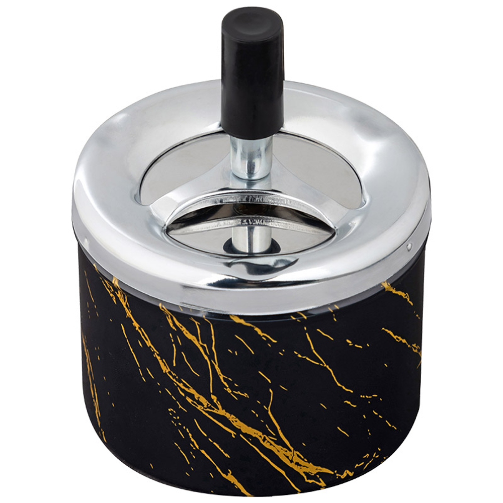 Пепельница бездымная "Domestico" металлическая, 9*12см, черный мрамор