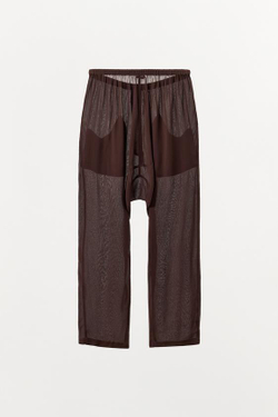 ZARA БРЮКИ BAGGY С БУСИНАМИ И ПАЙЕТКАМИ, КОРИЧНЕВЫЙ