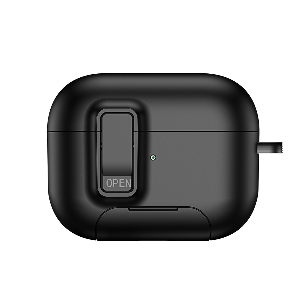 Чехол с замком и подставкой от Dux Ducis для наушников AirPods Pro 2, черный цвет, серия PECQ Series