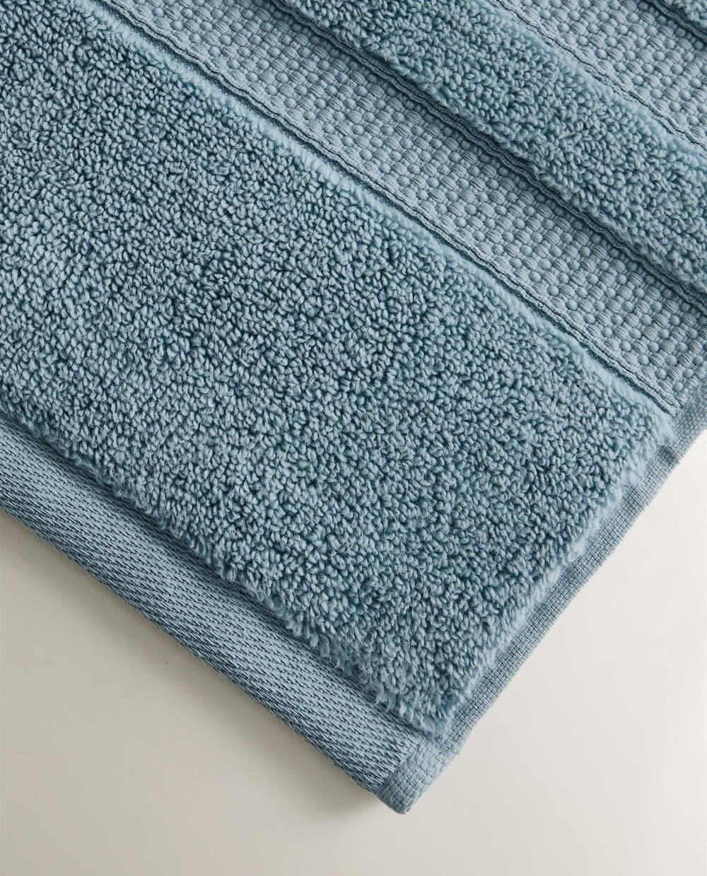 Zara Home - Очень мягкое двойное бордюрное банное полотенце, синий, 50х90 см