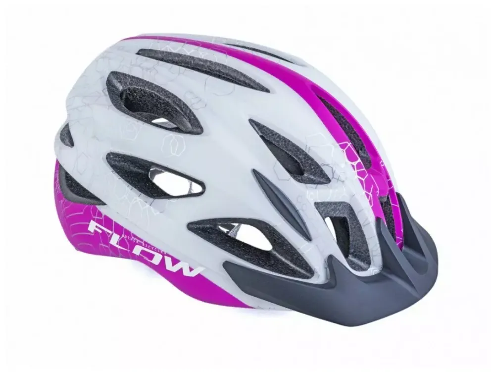 Шлем 8-9001682 спорт. Flow X9 191 Wht/Pink-Neon 17отв. INMOLD бело-неоново-розовый 54-58см 263г. AUT