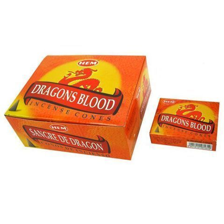 HEM Dragons Blood Благовоние-конус Кровь дракона, 10 шт