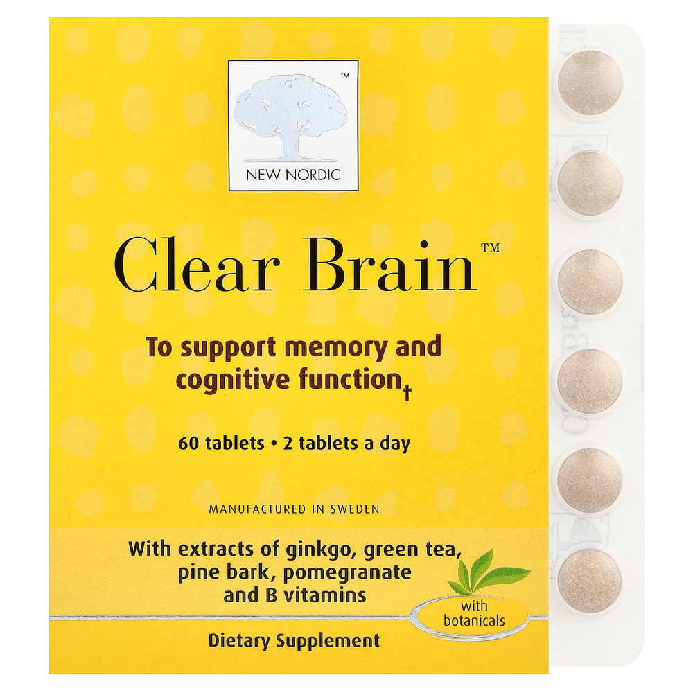 New Nordic, Clear Brain™, 60 таблеток