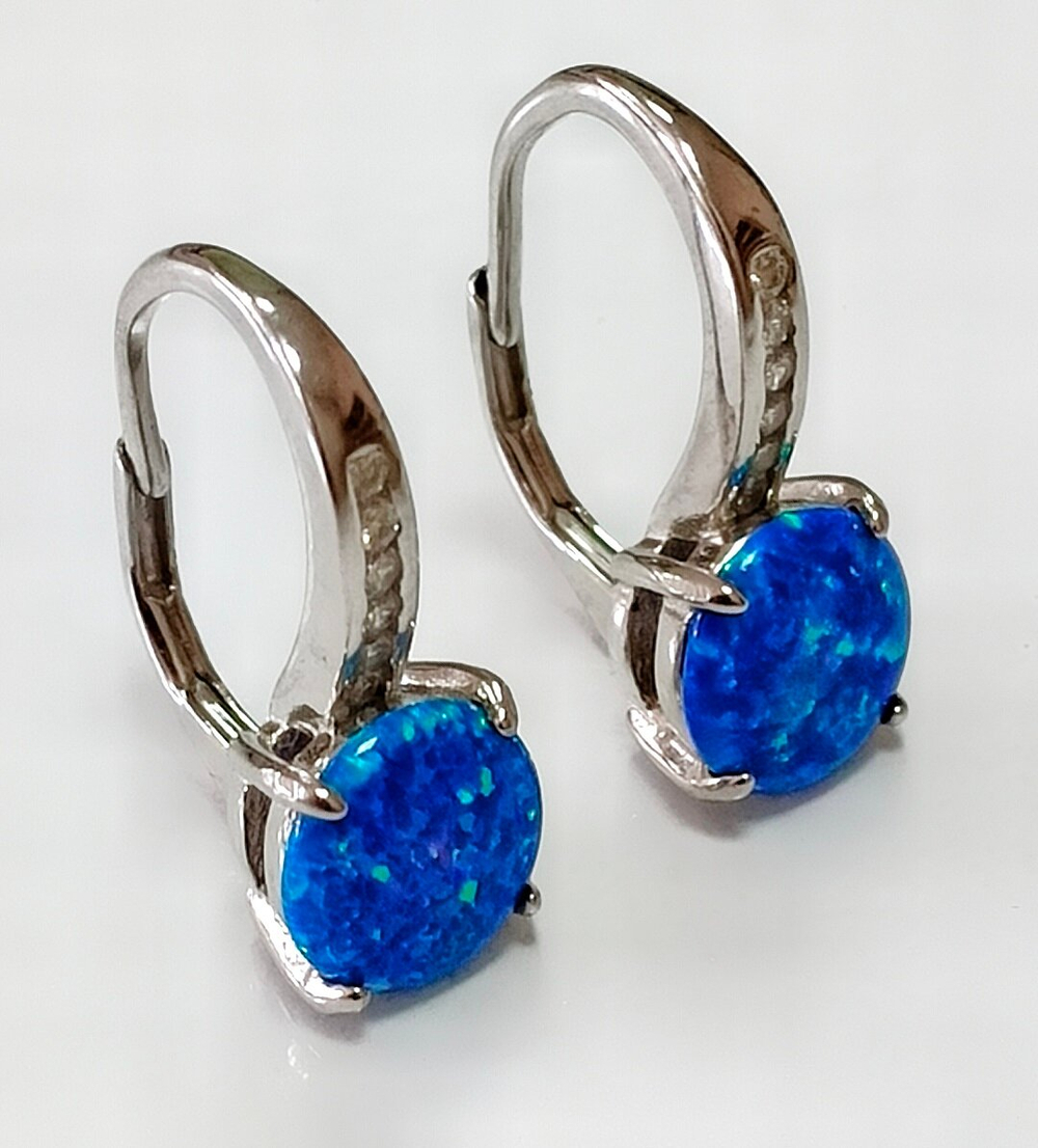 Серьги из серебра с опалами