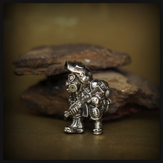 Бусина "Сталкер.Метро" для темляков или браслетов , мельхиор