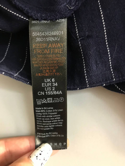 Брюки Topshop в полоску, маркировка 34, визуально на 40 размер