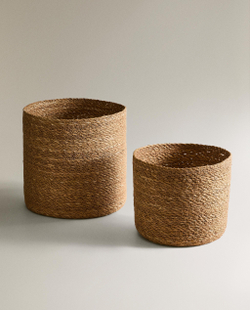 Zara Home Корзина из морской травы, цвет бежевый, 26 см