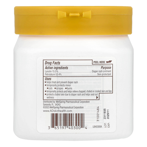 A+D, Original Ointment, мазь от пеленочной сыпи + средство для защиты кожи, 454 г (1 фунт)