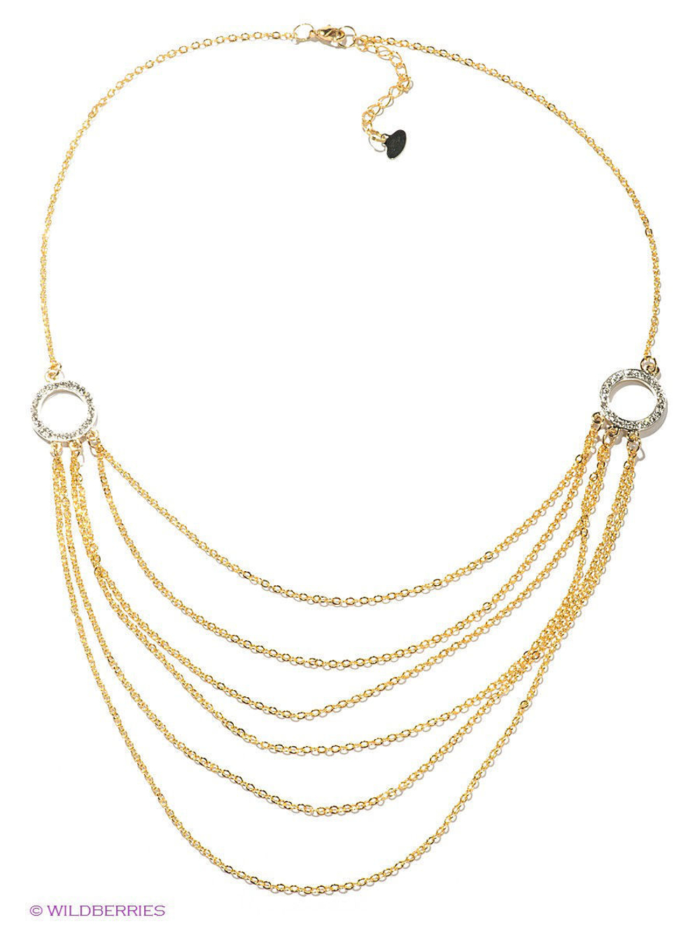 "Эрмана" колье в золотом покрытии из коллекции "Алмазный фонд" от Jenavi с замком карабин