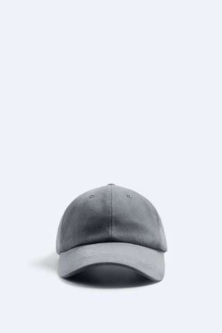 ZARA КЕПКА SOFT С КОРОТКИМ КОЗЫРЬКОМ, ТЕМНО-СЕРЫЙ
